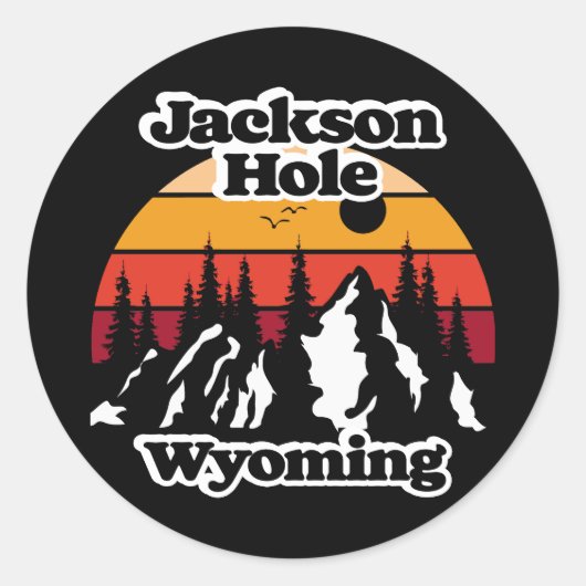  Jackson Hole Wyoming Ronde Sticker (Voorkant)