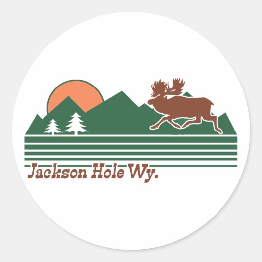 Jackson Hole Wyoming Ronde Sticker (Voorkant)