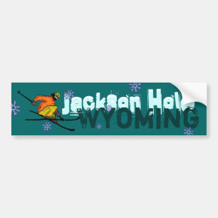Jackson Hole Wyoming ski bumpersticker