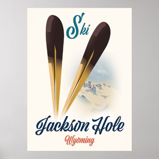 Jackson Hole Wyoming Ski poster (Voorkant)