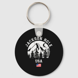 Jackson Hole Wyoming Ski Resort Alpine Skiing Amer Sleutelhanger