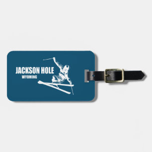 Jackson Hole Wyoming Skier Bagagelabel