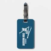 Jackson Hole Wyoming Skier Bagagelabel (Achterkant verticaal)