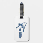 Jackson Hole Wyoming Skier Bagagelabel (Achterkant verticaal)