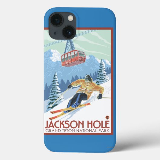 Jackson Hole, Wyoming Skier en Tram Case-Mate iPhone Case (Achterkant)