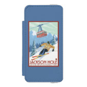 Jackson Hole, Wyoming Skier en Tram Incipio iPhone Portemonnee Hoesje (Voorkant Agenda)
