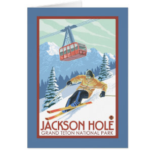 Jackson Hole, Wyoming Skier et Tramway