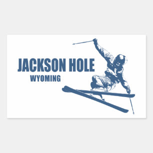 Jackson Hole Wyoming Skier Rechthoekige Sticker