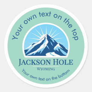 Jackson Hole Wyoming skigebied medaille Ronde Sticker
