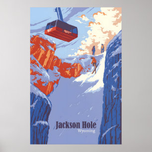 Jackson Hole Wyoming Skigebied Reisposter Poster