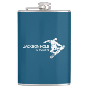 Jackson Hole Wyoming Snowboarder Heupfles