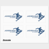 Jackson Hole Wyoming Snowboarder Rechthoekige Sticker (Vel)