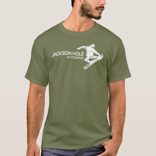 Jackson Hole Wyoming Snowboarder T-shirt (Voorkant)