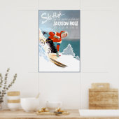 Jackson Hole Wyoming Travel Poster Tetons Snow Ski (Cuisine)