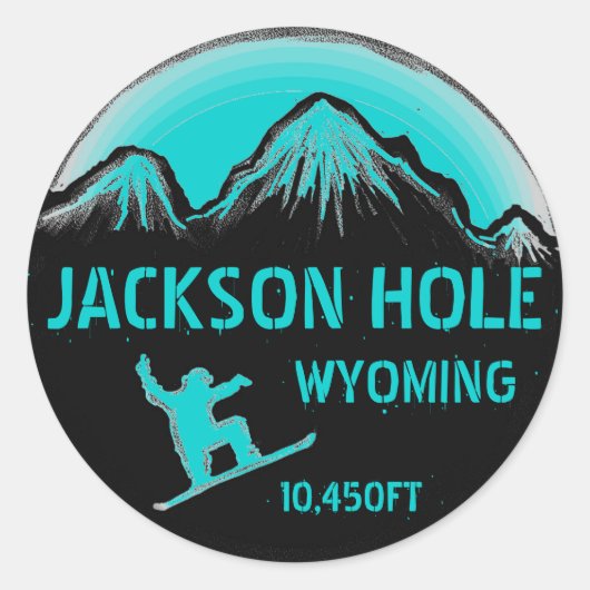 Jackson Hole Wyoming turquoises stickers snowboard (Devant)