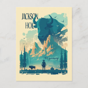 Jackson Hole Wyoming Vintage Briefkaart