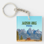 Jackson Hole Wyoming Vintage Sleutelhanger (Voorkant)