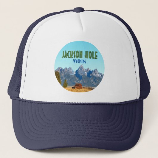 Jackson Hole Wyoming Vintage Trucker Pet (Voorkant)
