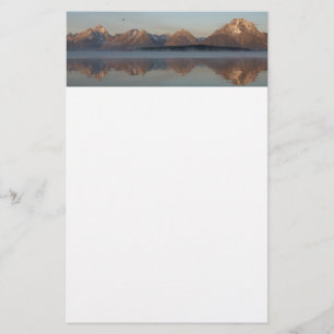 Jackson Lake Dam-weerkaatsing in Grand Teton Park Briefpapier