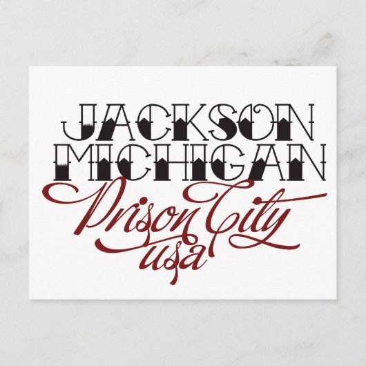 Jackson Michigan Briefkaart (Voorkant)