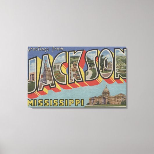 Jackson, Mississippi - Grote letterscènes Canvas Afdruk (Voorkant)