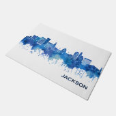 Jackson Mississippi Skyline Blue Deurmat (Schuin)