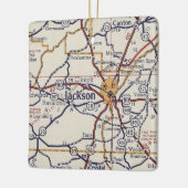 Jackson MS Map Keramisch Ornament (Links)