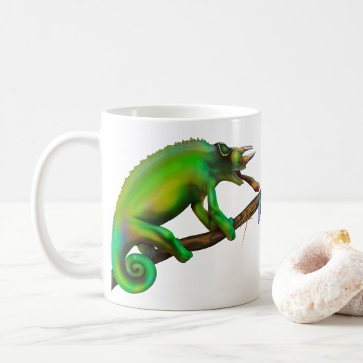 Jackson’s Chameleon Aiming  Koffiemok (Met donut)