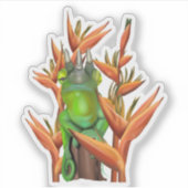 Jackson’s kameleon tussen de paradijsvogel sticker (Voorkant)