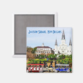 Jackson Square, New Orleans Magnet Magneet (Voorkant / Achterkant)