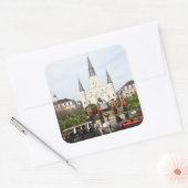 Jackson Square, Saint Louis Cathedral bij mas Vierkante Sticker (Envelop)