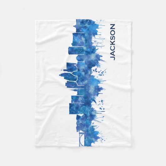 Jackson USA Skyline Blue Fleece Deken (Voorkant)