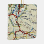 Jackson WY Map Keramisch Ornament (Rechts)