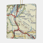 Jackson WY Map Keramisch Ornament (Links)