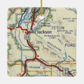 Jackson WY  Map Keramisch Ornament (Achterkant)