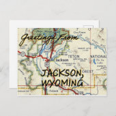 Jackson Wyoming  Map Briefkaart (Voorkant / Achterkant)