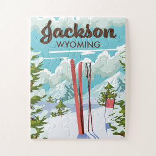 Jackson Wyoming ski poster Legpuzzel