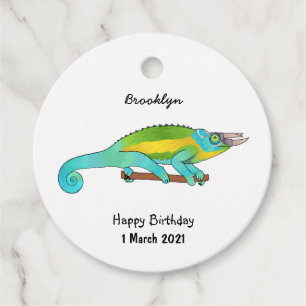 Jackson's chameleon cartoon bedankjes labels