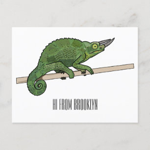 Jackson's chameleon cartoon briefkaart