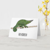 Jackson's chameleon cartoon kaart (Gele Bloem)