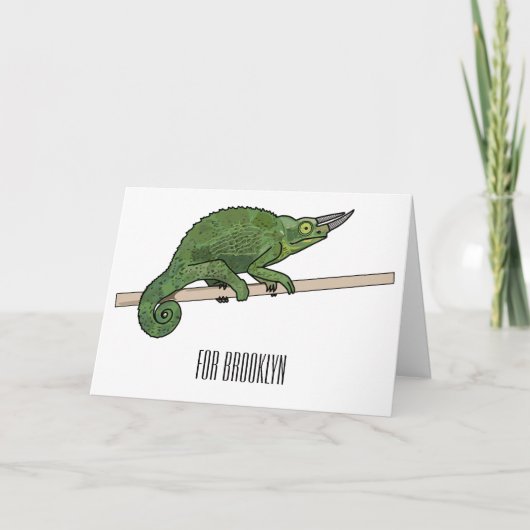 Jackson's chameleon cartoon kaart (Voorkant)