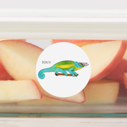 Jackson's chameleon cartoon labels (Aangebracht)