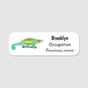 Jackson's chameleon cartoon naamplaatje