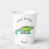 Jackson's chameleon cartoon papieren bekers (Achterkant)