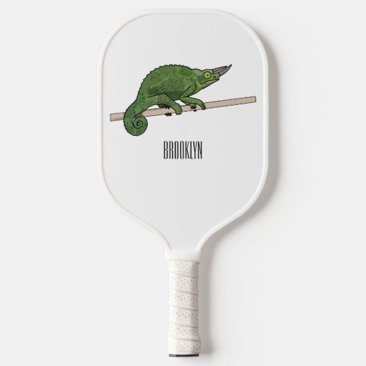 Jackson's chameleon cartoon pickleball paddle (Voorkant)