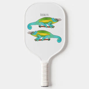 Jackson's chameleon cartoon pickleball paddle