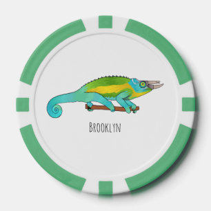 Jackson's chameleon cartoon poker chips