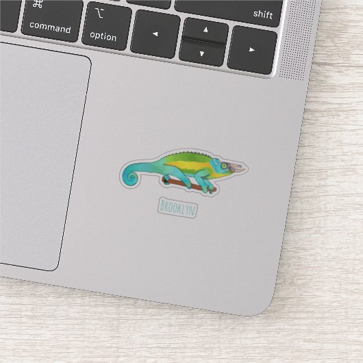 Jackson's chameleon cartoon sticker (Detail)