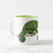 Jackson's chameleon cartoon tweekleurige koffiemok (Voorkant links)