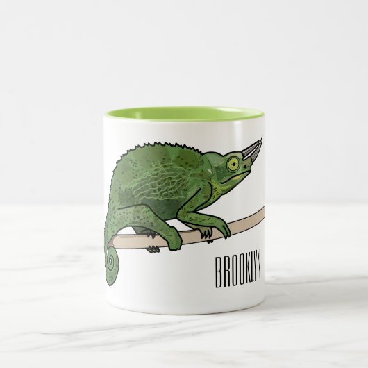 Jackson's chameleon cartoon tweekleurige koffiemok (Center)